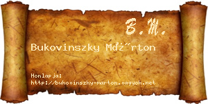 Bukovinszky Márton névjegykártya