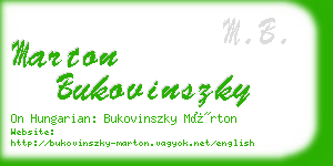 marton bukovinszky business card